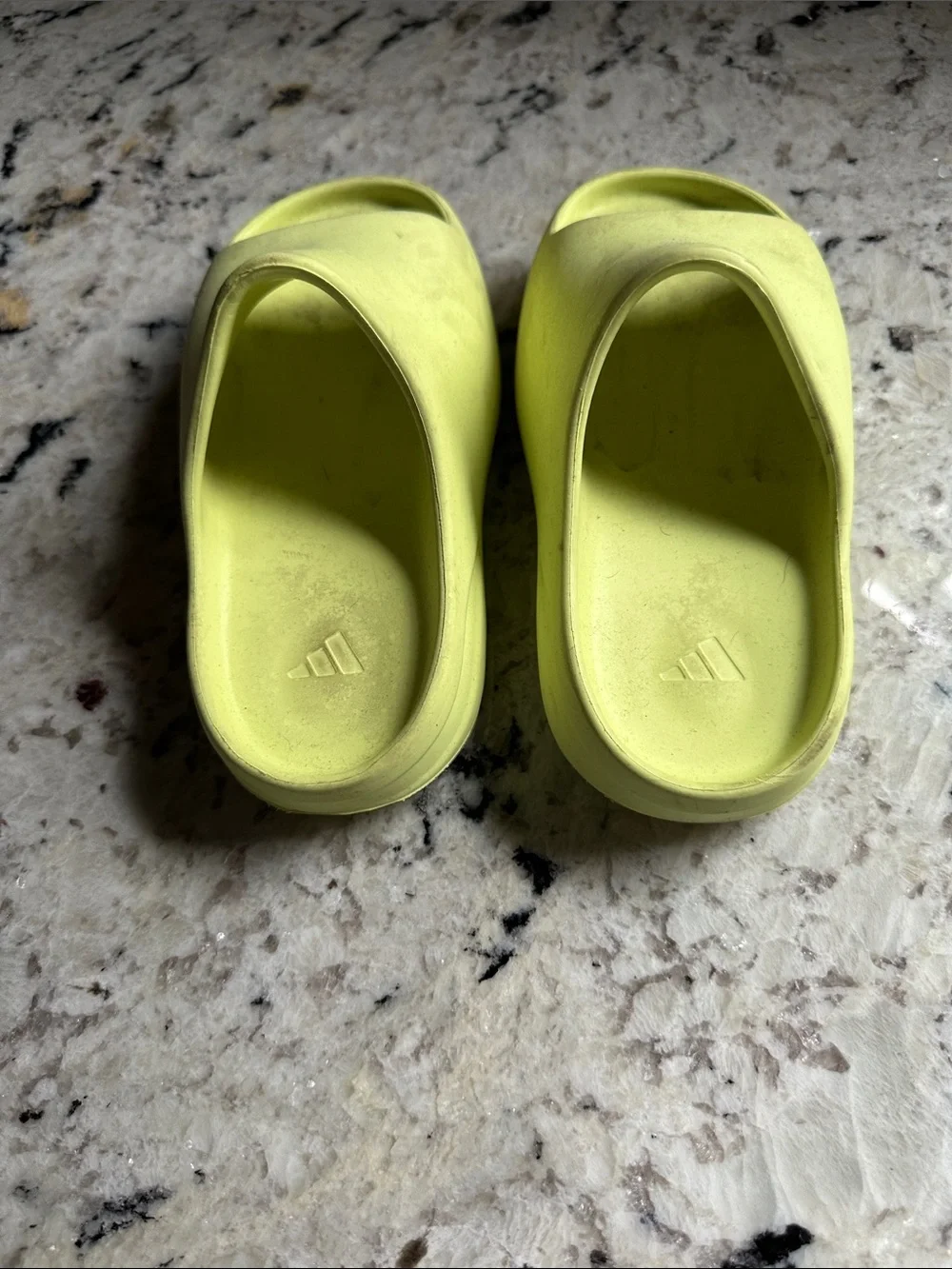 Yeezy Kids Slide Sandals in Neon Yellow